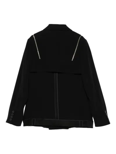 Undercover Zip-detail Double-breasted Blazer In Black