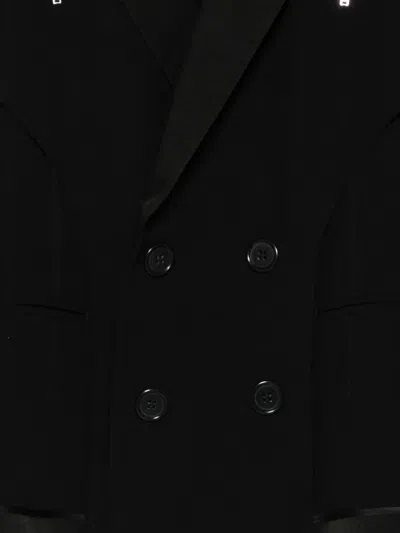 Undercover Zip-detail Double-breasted Blazer In Black