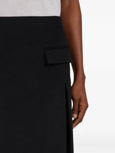 Ferragamo Double-slit Midi Skirt In Black