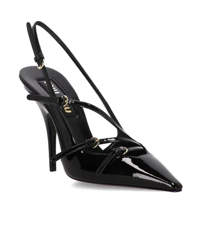Miu Miu Patent Leather Slingbacks With Buckles In Multi
