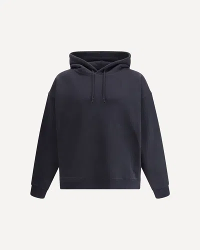 Y-3 Graphic Black Cotton Hoodie With Contrasting White Artwork In Black
