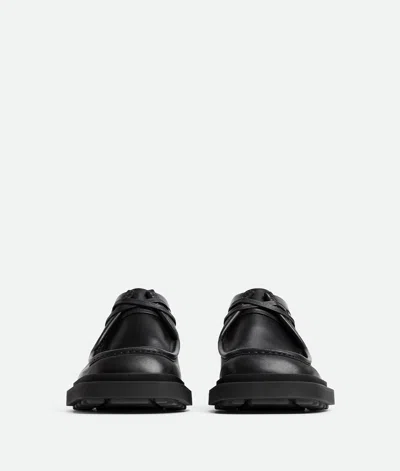 Bottega Veneta Black Leather Ben Lace-up Shoes In Black