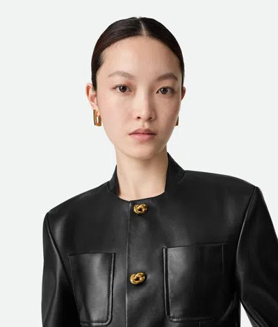 Bottega Veneta Soft Napa Lambskin Leather Jacket With Knot Buttons In Black
