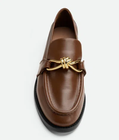 Bottega Veneta Astaire Knot Leather Loafers In Brown