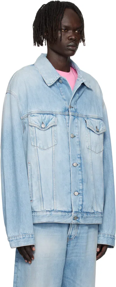 Acne Studios Morris Stonewashed Oversized Jacket In Blue
