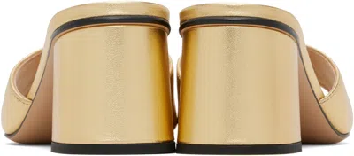 Valentino Garavani Valentino Vlogo Signature Leather Sandal In Gold