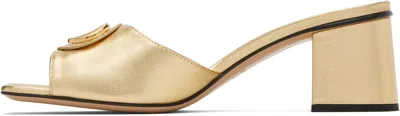 Valentino Garavani Valentino Vlogo Signature Leather Sandal In Gold