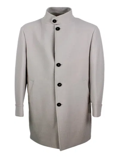 Eleventy Stand Collar Wool Coat In Gray