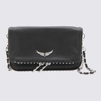 Zadig & Voltaire Chain Strap Metal Embellishment Studded Flap In Black