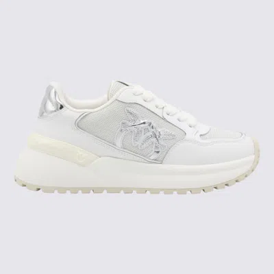 Pinko Logo And Mirrored Detail Sneakers In White