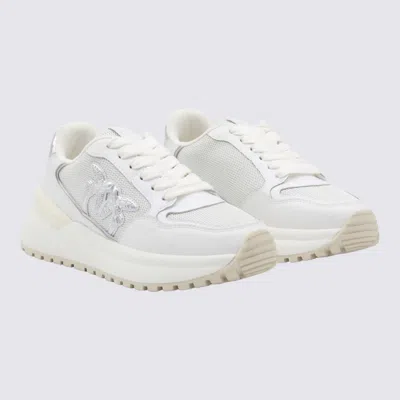 Pinko Logo And Mirrored Detail Sneakers In White