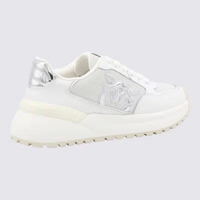Pinko Logo And Mirrored Detail Sneakers In White
