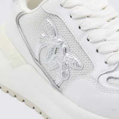 Pinko Logo And Mirrored Detail Sneakers In White