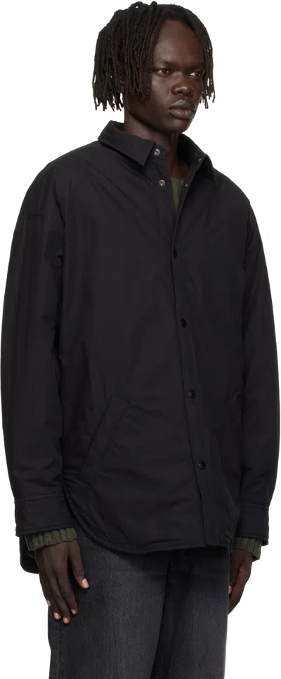 Acne Studios Black Button-up Overshirt In Black