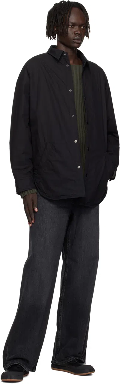 Acne Studios Black Button-up Overshirt In Black