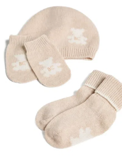 Brunello Cucinelli Teddy-bear Cashmere Beanie-mitten-sock Set In Neutral