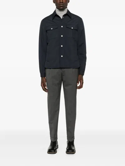 Lardini Button-fastening Flap-pocket Jacket In Blue