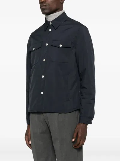 Lardini Button-fastening Flap-pocket Jacket In Blue