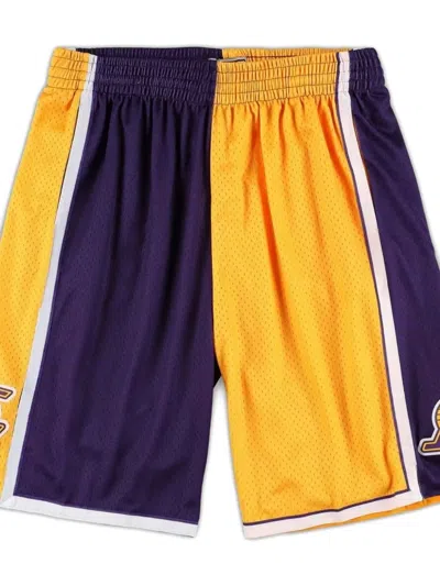 Mitchell & Ness Split Swingman "nba La Lakers 2009" Shorts In Yellow