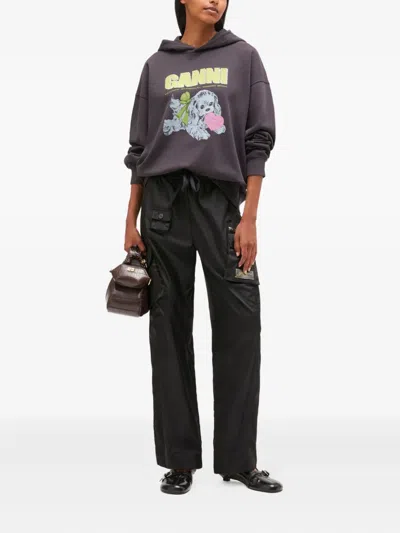 Ganni Isoli Oversized Phantom Sweatshirt In Gray