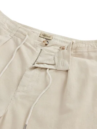 Woolrich Pleated Drawstring Trousers In Neutral