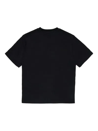 Diesel T-shirt In Misto Cotone Con Logo Glowing Oval D In Black