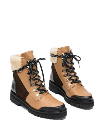 Flattered 40mm Selma Lace-up Combat Boots In Brown