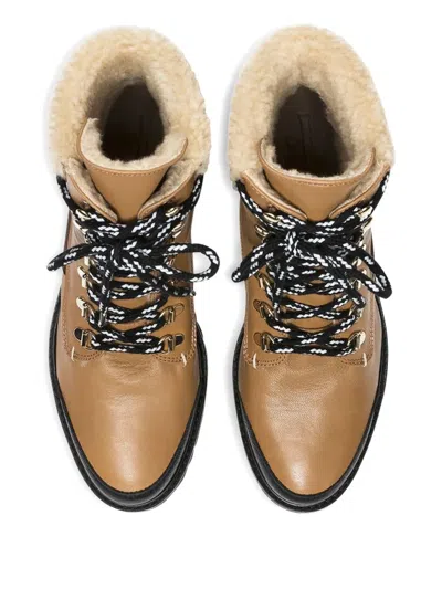 Flattered 40mm Selma Lace-up Combat Boots In Brown
