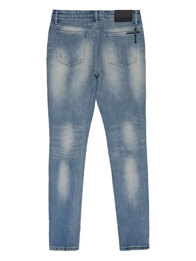 Rta Blue Light Wash Distressed Skinny Jeans In Blue