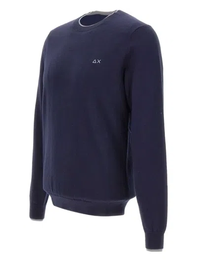 Sun 68 Ribbed Crew-neck Sweater In Blue