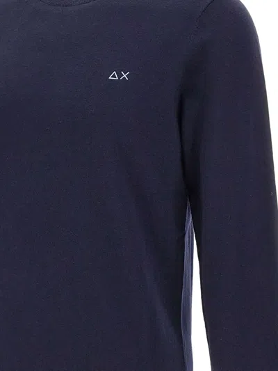 Sun 68 Ribbed Crew-neck Sweater In Blue