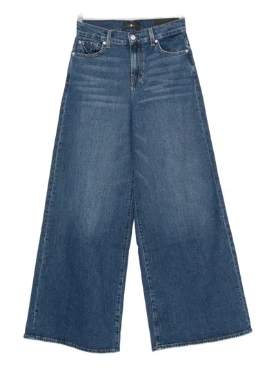 7 For All Mankind 7 For All Man Kind Blue Five-pocket Styling Button Fly In Blue