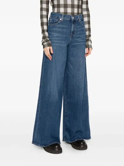 7 For All Mankind 7 For All Man Kind Blue Five-pocket Styling Button Fly In Blue