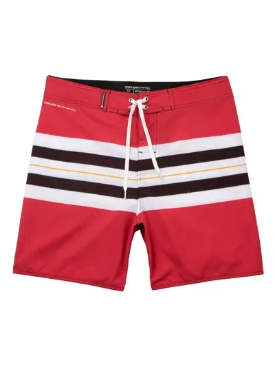 Osklen Stripe-print Swim Shorts In Red