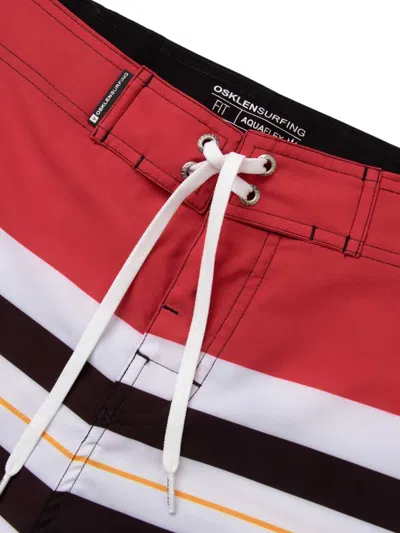 Osklen Stripe-print Swim Shorts In Red