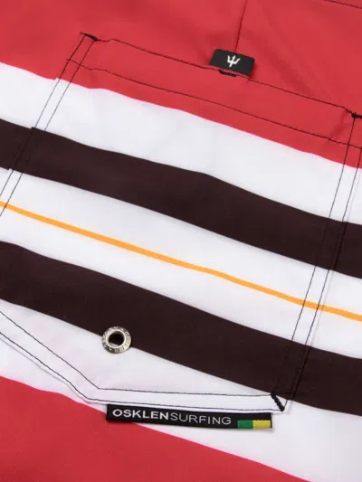 Osklen Stripe-print Swim Shorts In Red