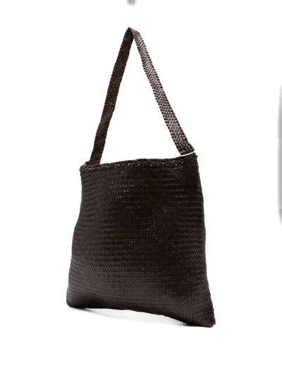 Dragon Diffusion Handwoven Rectangular Shoulder Tote Bag In Brown