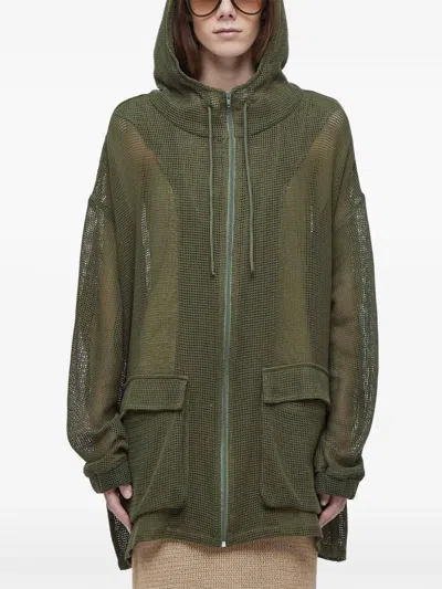 Osklen Mesh Parka Jacket In Green