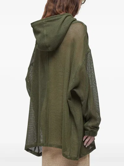 Osklen Mesh Parka Jacket In Green