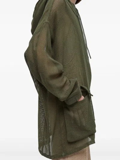 Osklen Mesh Parka Jacket In Green