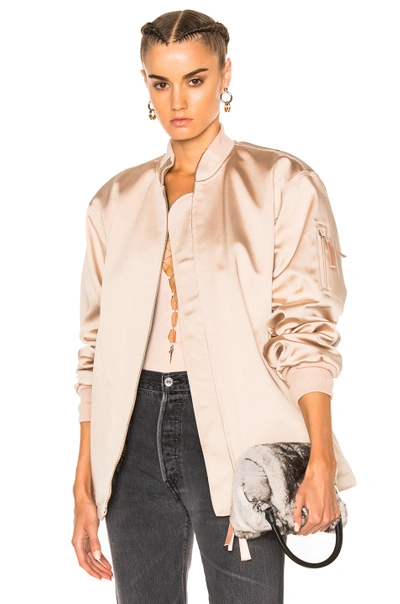 Shop Alexander Wang T T By Alexander Wang Water Resistant Nylon Bomber In Neutrals