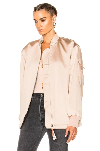 Shop Alexander Wang T T By Alexander Wang Water Resistant Nylon Bomber In Neutrals