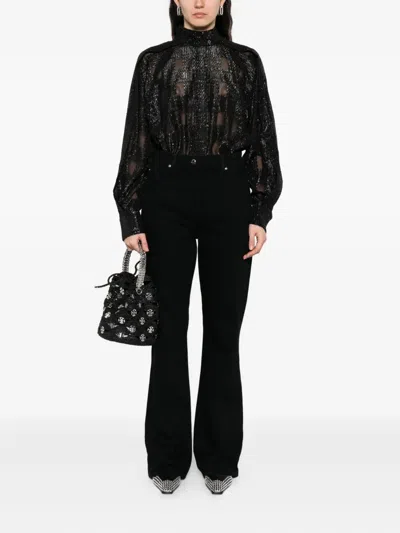 Iro Patterned-jacquard Blouse In Black