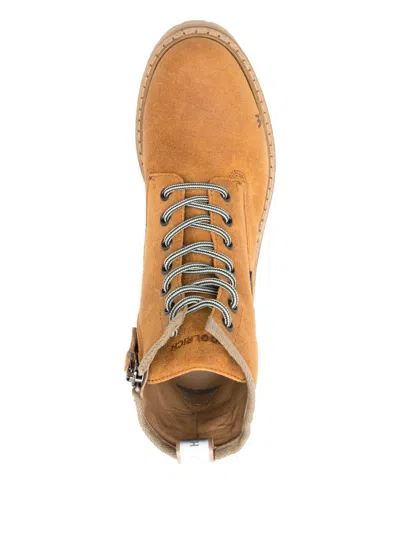 Woolrich Round Toe Lace Up Platform Boots In Brown