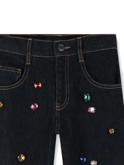Marc Jacobs Embellished Denim Jeans In Black