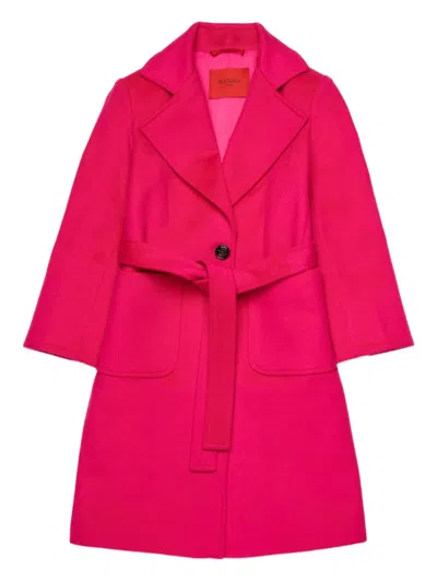 Max & Co Runaway Wool Coat In Pink
