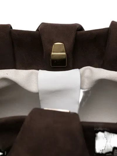 Themoirè Pleated Top-handle Tote Bag In Brown