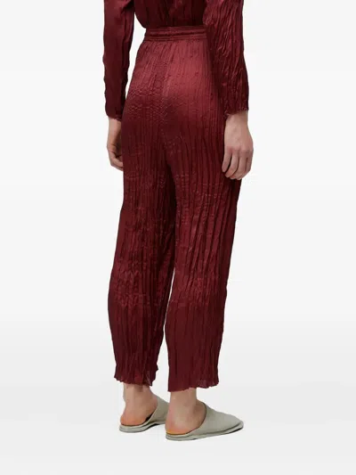 Osklen Wrinkled-effect Satin Trousers In Red