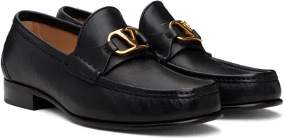Valentino Garavani Vlogo Signature Black Loafer