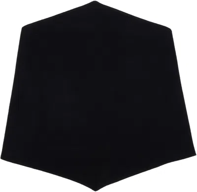 Rier Mini Triangular Wool Scarf In Black